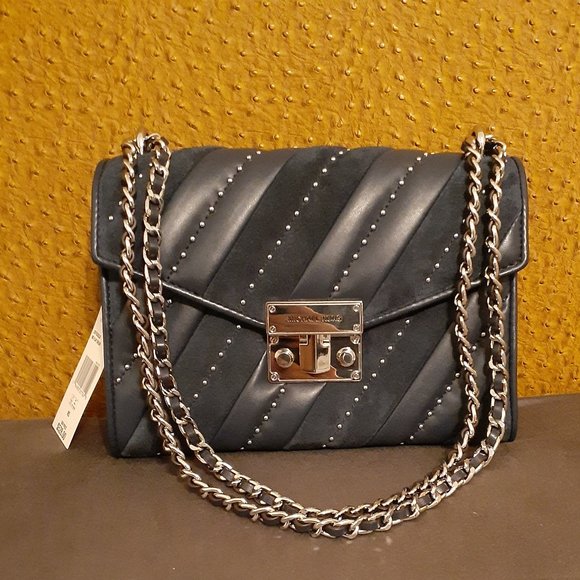 Michael Kors NEW! Rose Flap Shoulder Navy Bag w/Tags - Picture 1 of 14